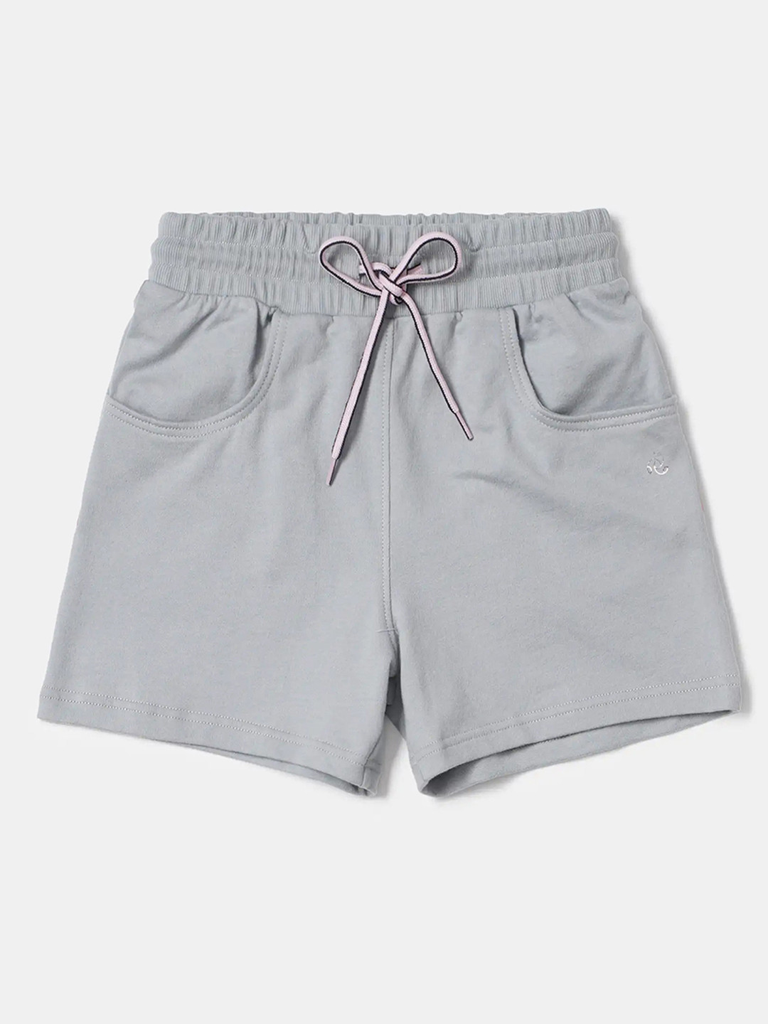 Jockey Girl's Super Combed Cotton Solid Regular Fit Shorts With Drawstrings Closure-AG04