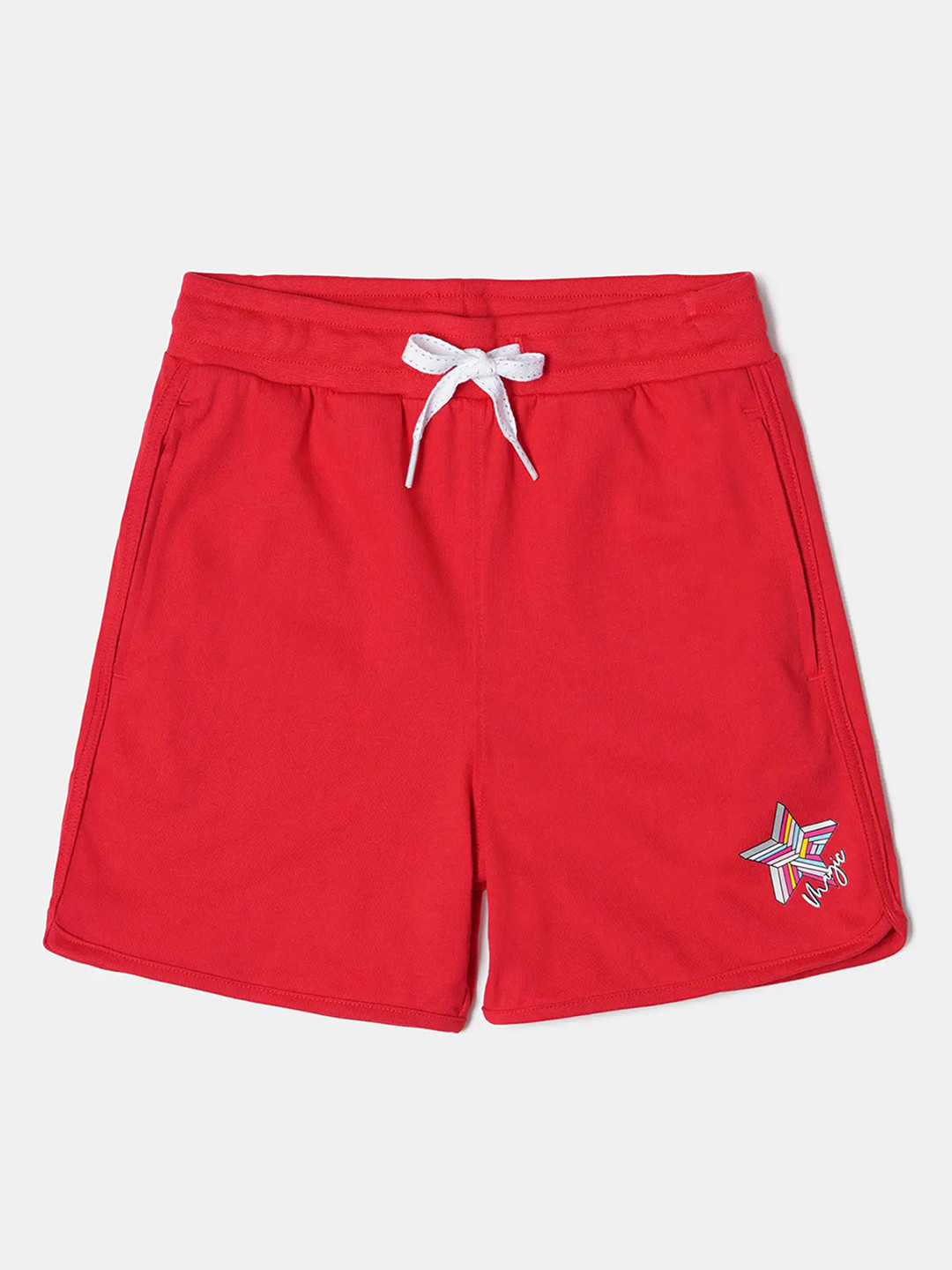 Jockey Girl's Cotton Printed Relaxed Fit Shorts With Drawstrings Closure-AG07