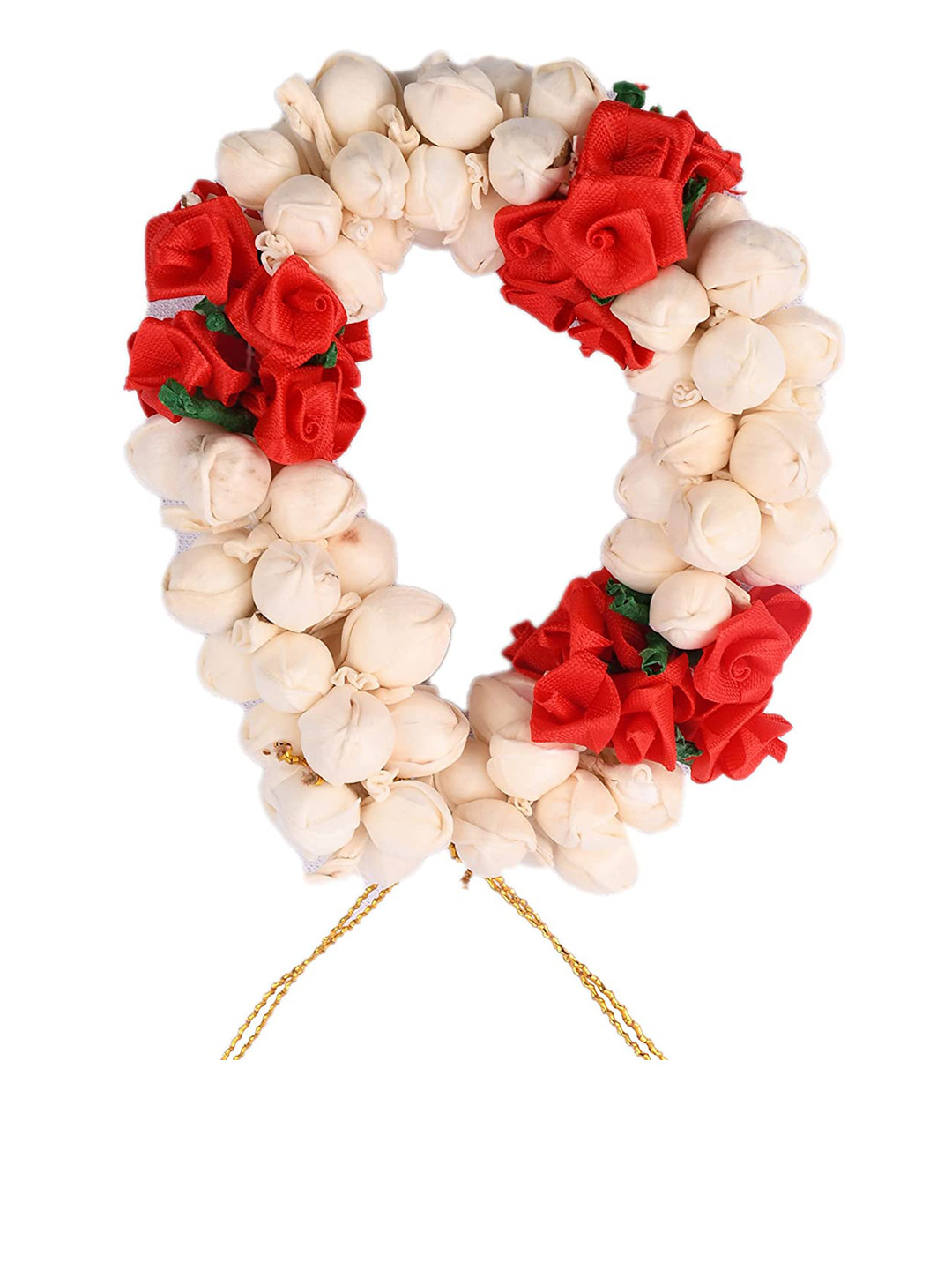 CHRONEX  Artificial Red & White Rose Flower Bun Bridal Gajra Hair Extension Juda