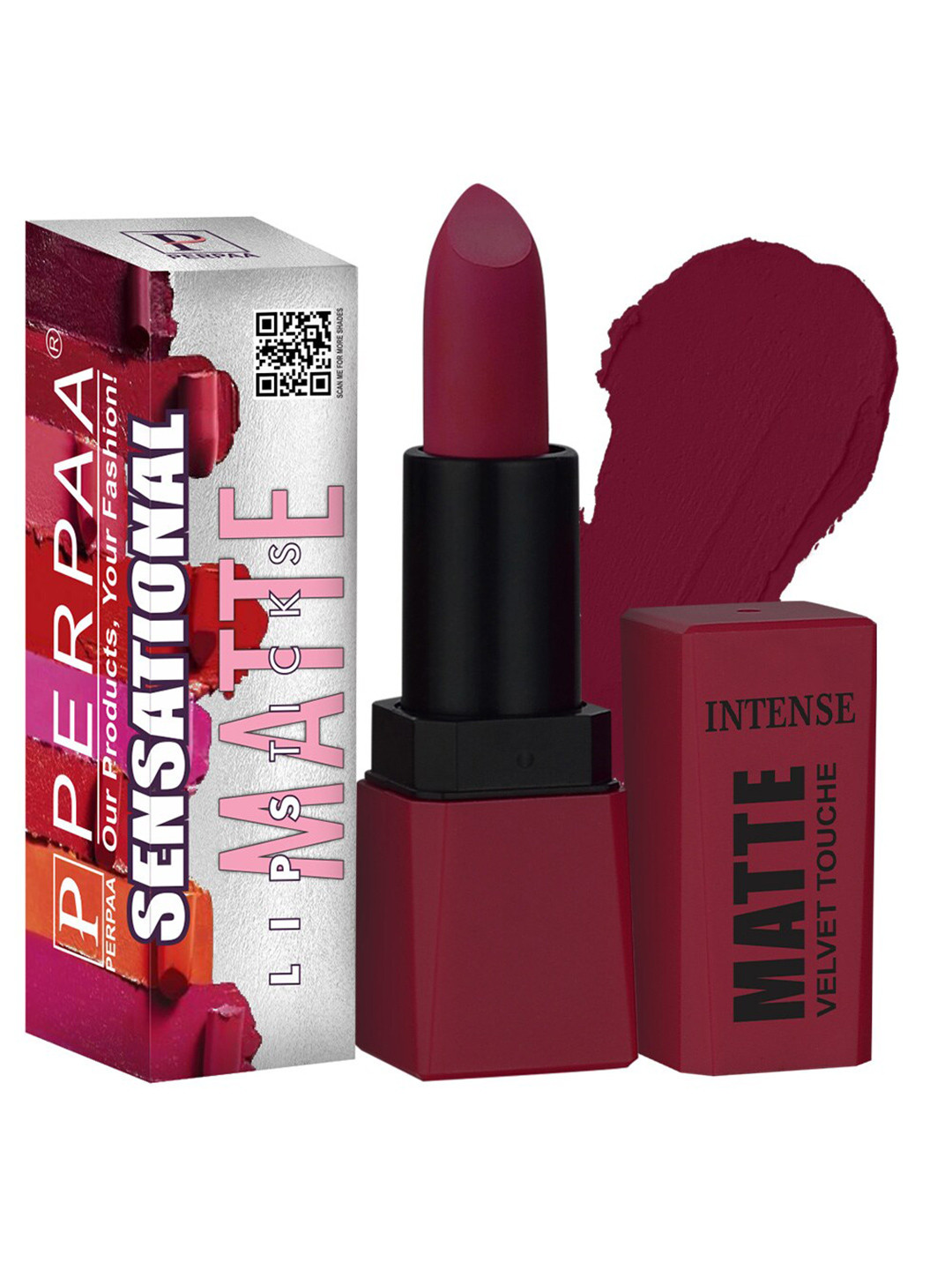 PERPAA Sensational Creamy Matte Long Lasting Lipstick with Vitamin E - Moody Maroon 304