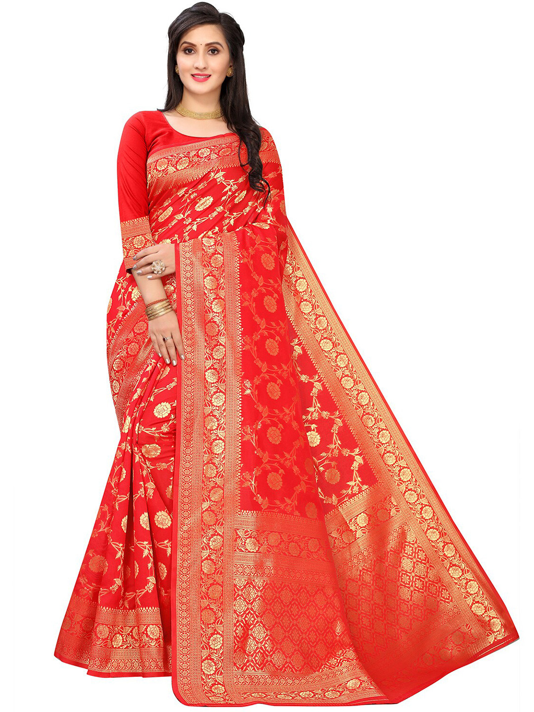 Leeza Store Woven Design Zari Heavy Work Banarasi Saree