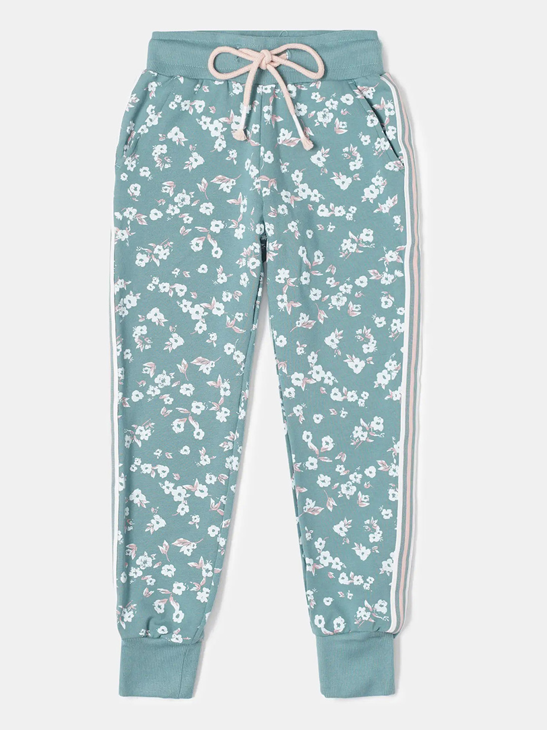 Jockey Girls Cotton Printed Slim Fit Joggers With Convenient Side Pockets-CG08