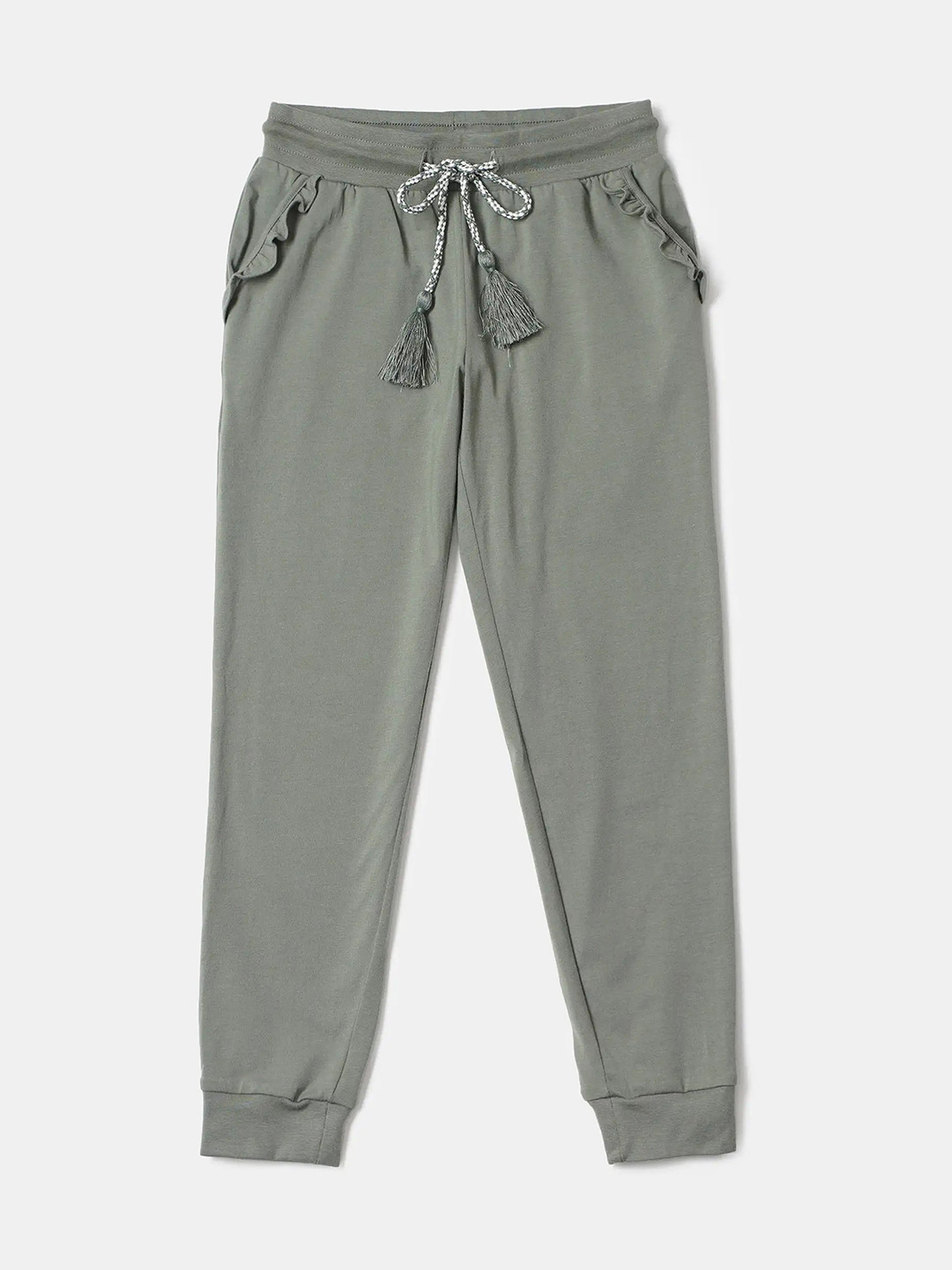 Jockey Girl's Cotton Solid Slim Fit Joggers With Convenient Side Pockets-CG18