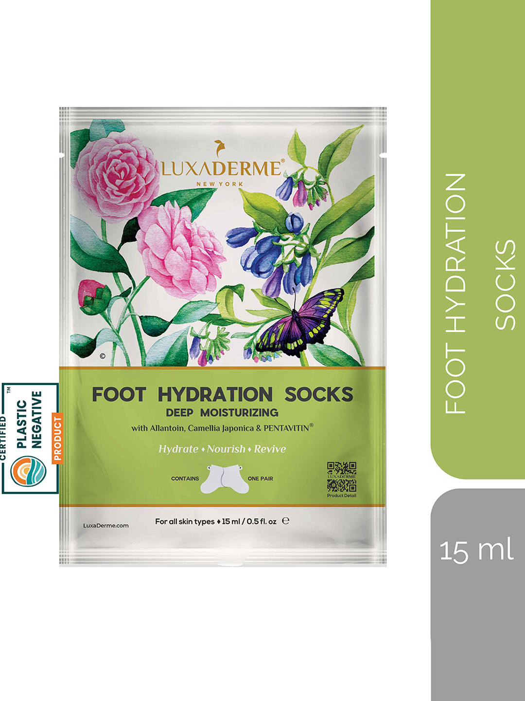 LuxaDerme Set Of 5 Deep Moisturizing Foot Hydration Socks 15 ml
