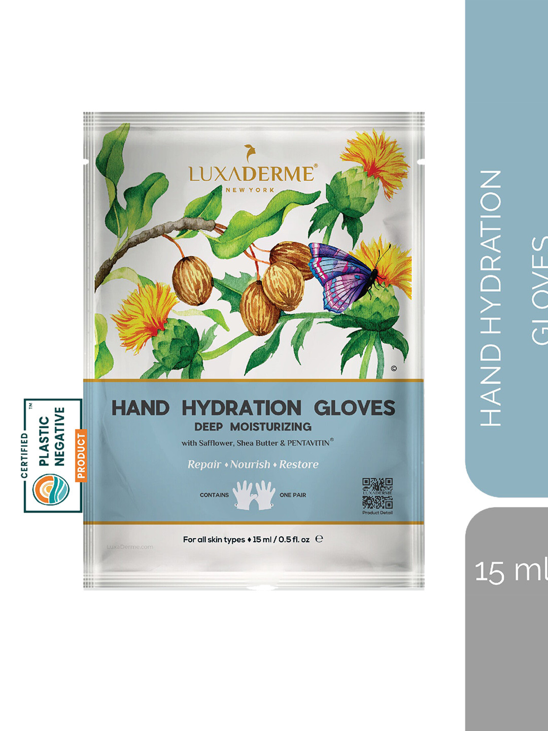 LuxaDerme Set Of 2 Deep Moisturizing  Hand Hydration Gloves 15 ml