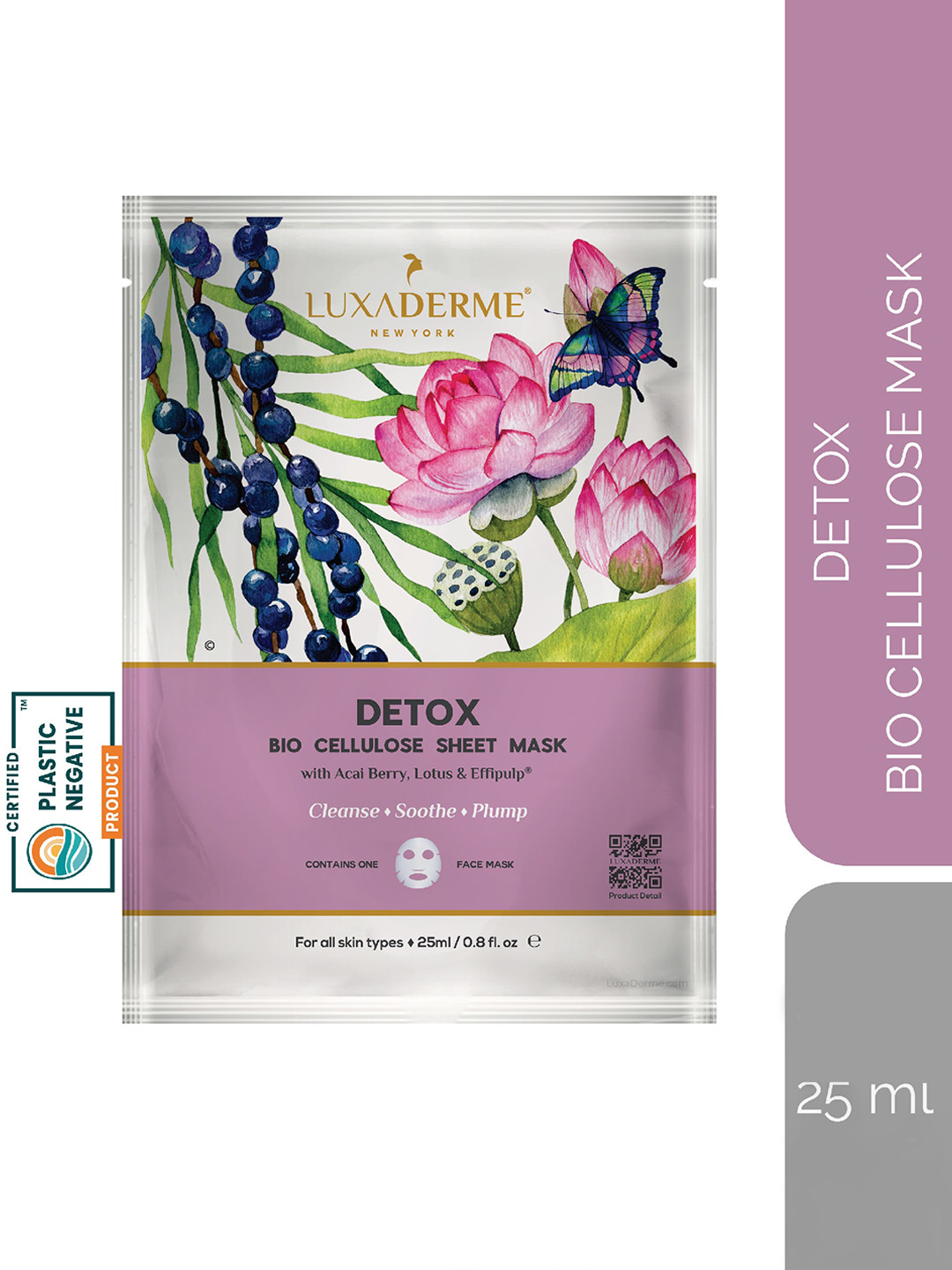 LuxaDerme Detox Bio Cellulose Face Sheet Mask 25 ml