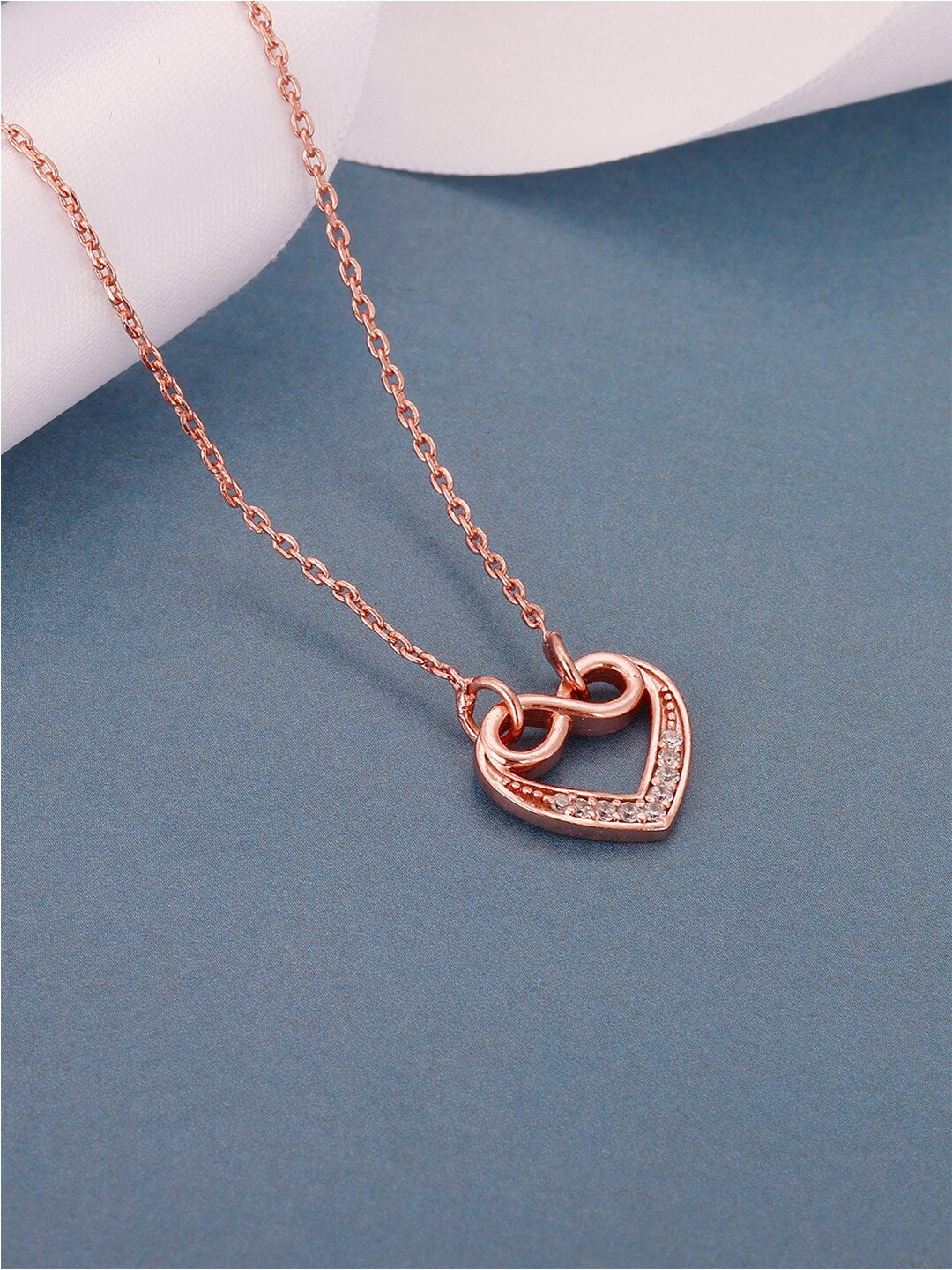 GIVA Rose 92.5 Sterling Silver Rose Gold-Plated Necklace