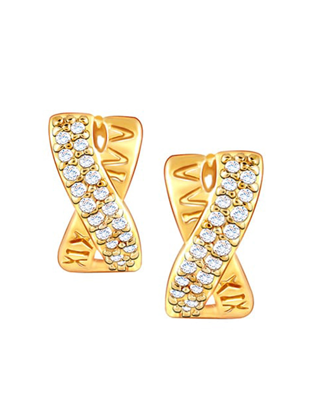 GIVA Gold-Plated Contemporary Studs Earrings