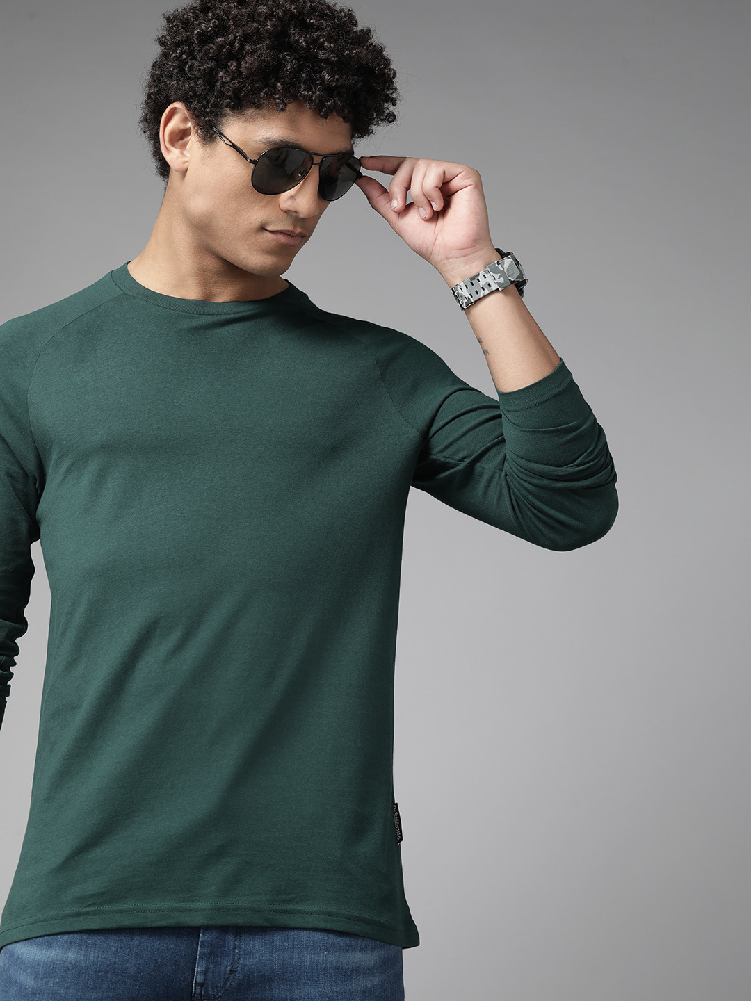 Roadster The Lifestyle Co. Raglan Sleeves  Cotton T-shirt