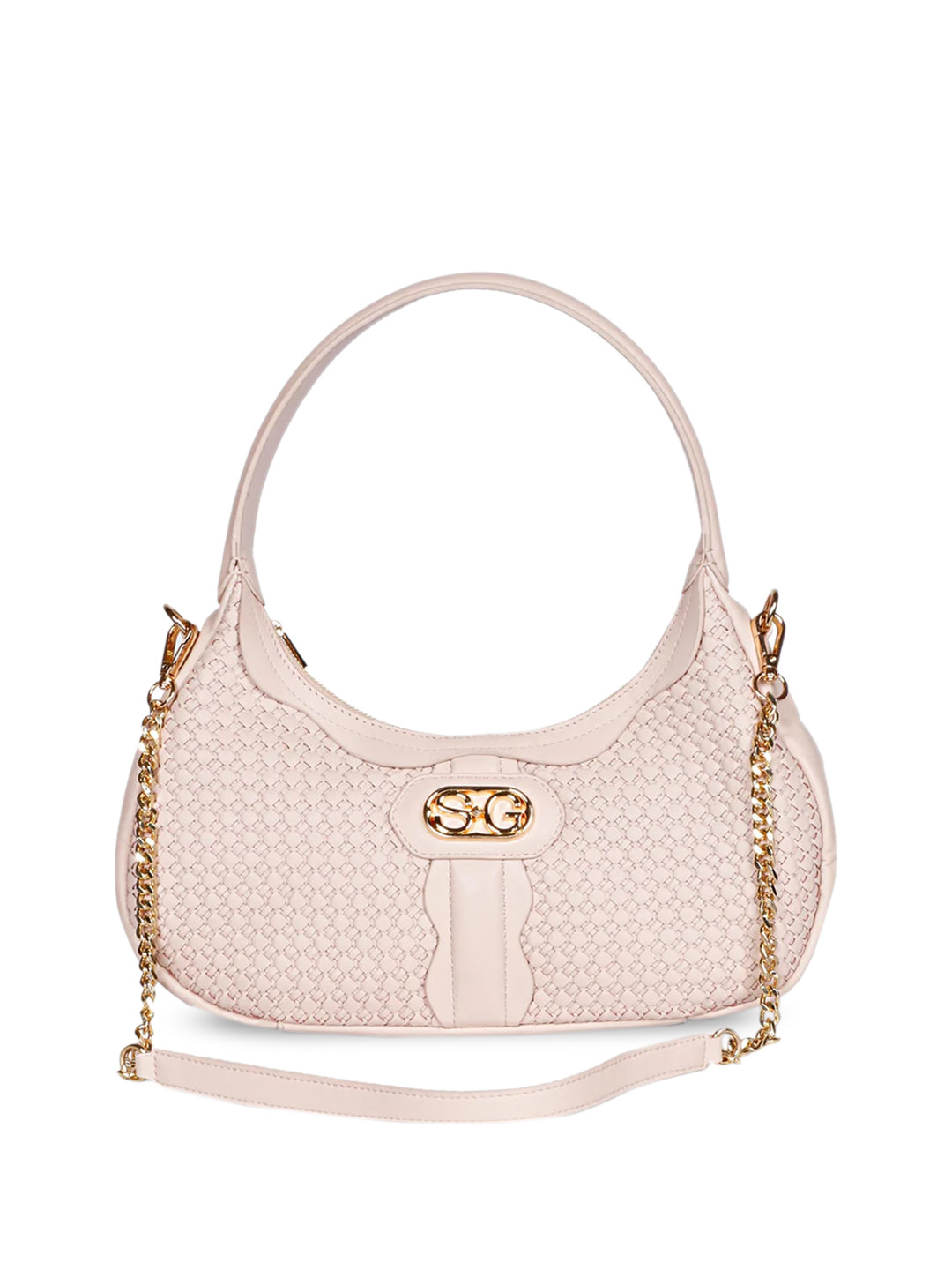 Saint G Textured Structured Leather Hobo Bag