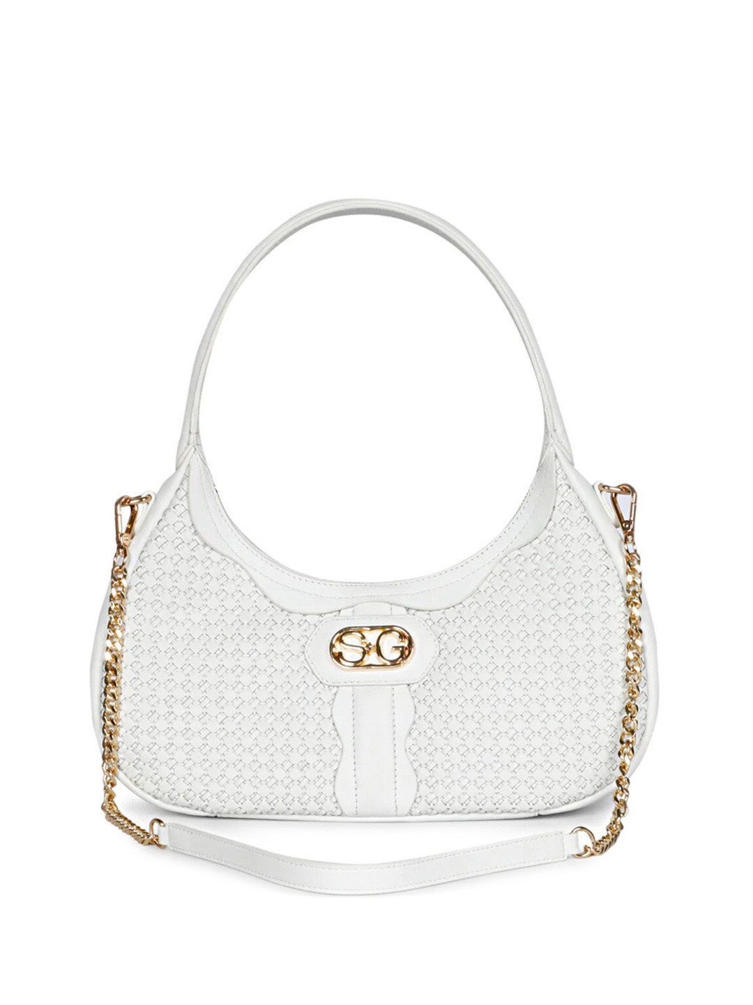 Saint G Textured Structured Leather Hobo Bag