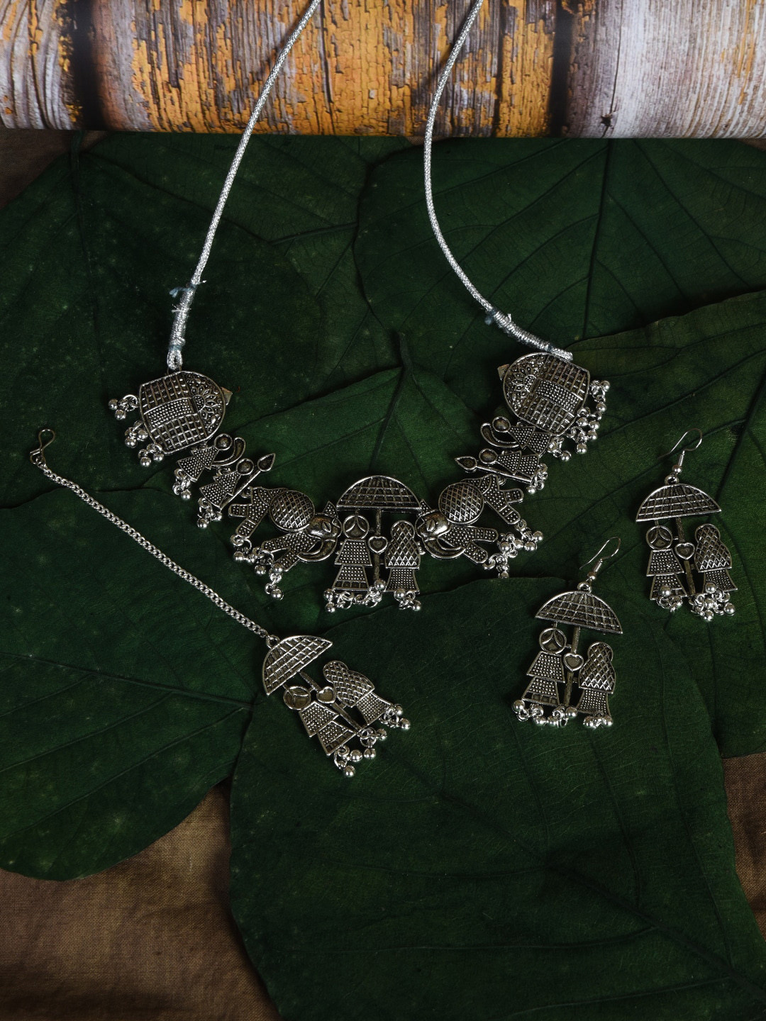 HOUSE OF ARLI Silver-Plated Beaded Jewellery Set