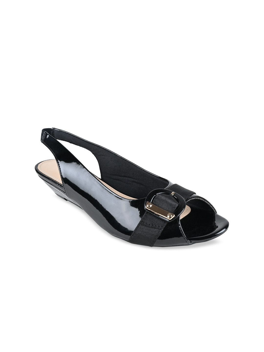 Rocia Embellished Wedge Heel Peep Toes with Buckles