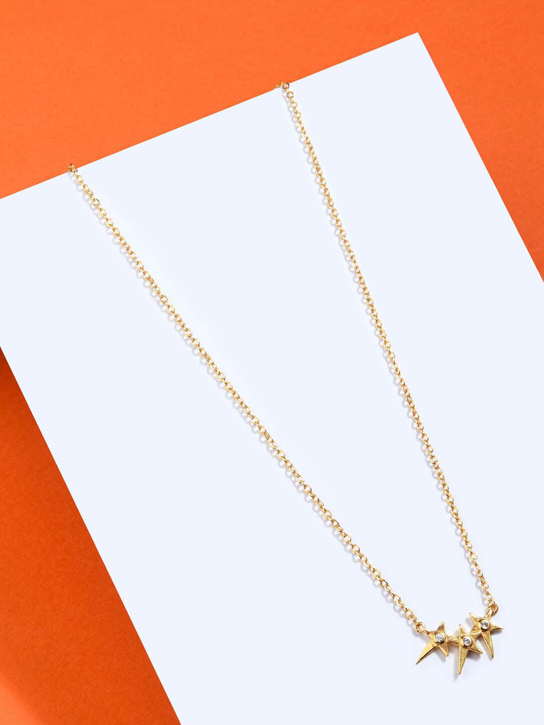 Accessorize London 14K Gold Plated Z Black Rhodium Star Necklace