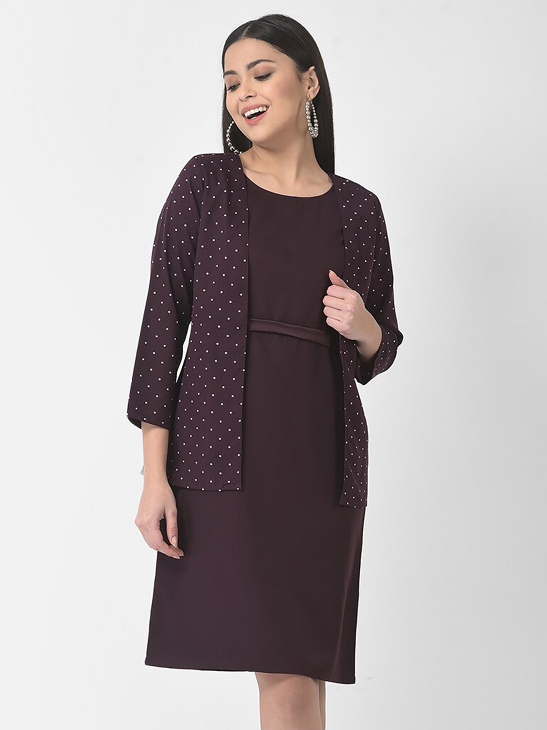 Eavan Bodycon Crepe A-Line Dress