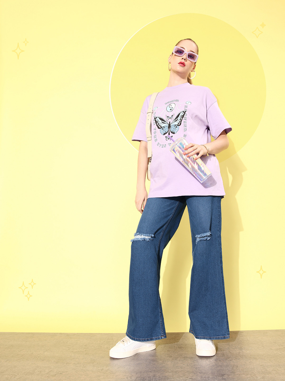 Dressberry Women Straight High-Rise Mildly Distressed Party Upgraded denims Jeans