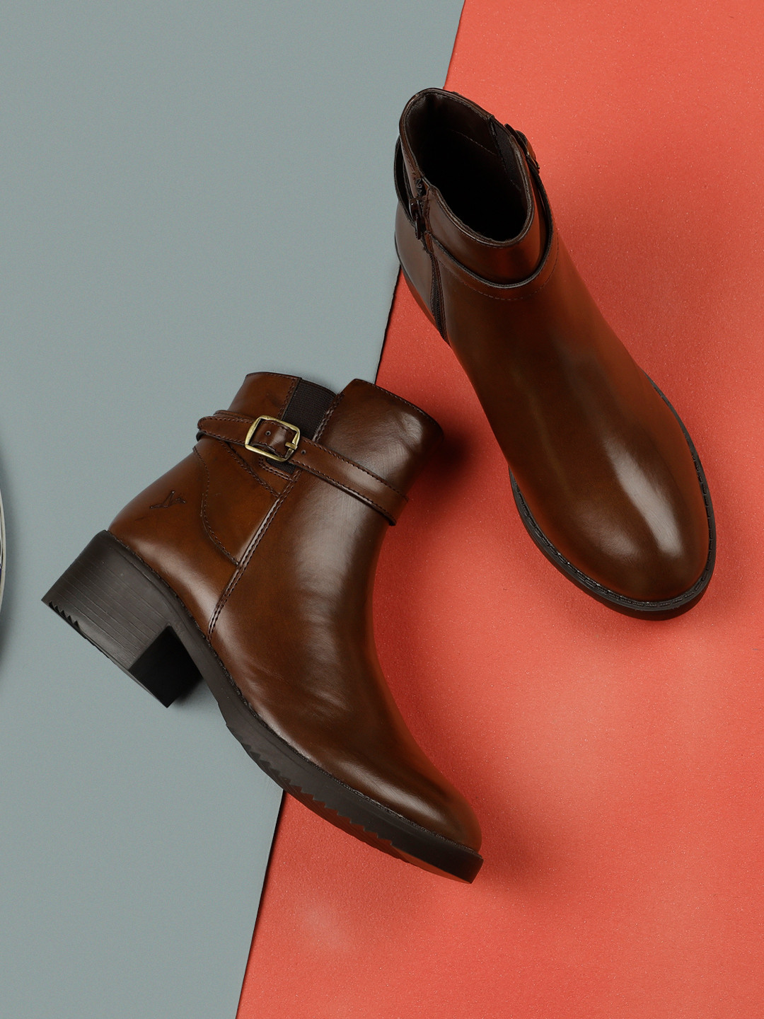 yoho Women Mid-Top Monk Straps Boots