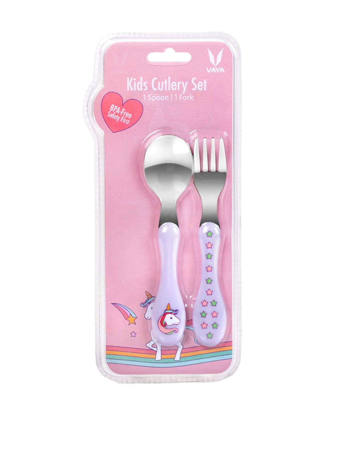 Vaya Lavender Set Of 2 BPA-Free Spoon & Fork