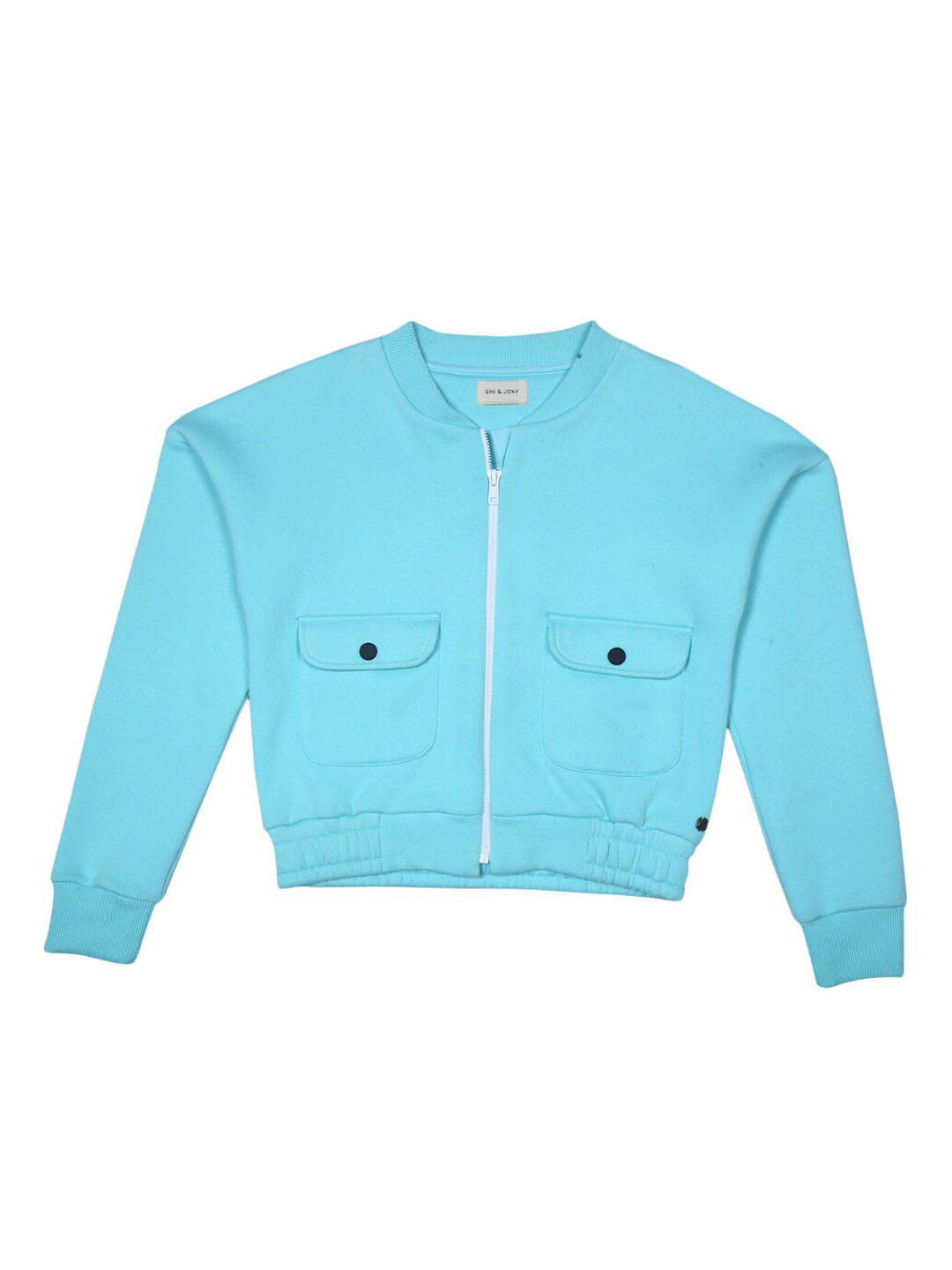 Gini and Jony Girls Cotton Crop Bomber Jacket