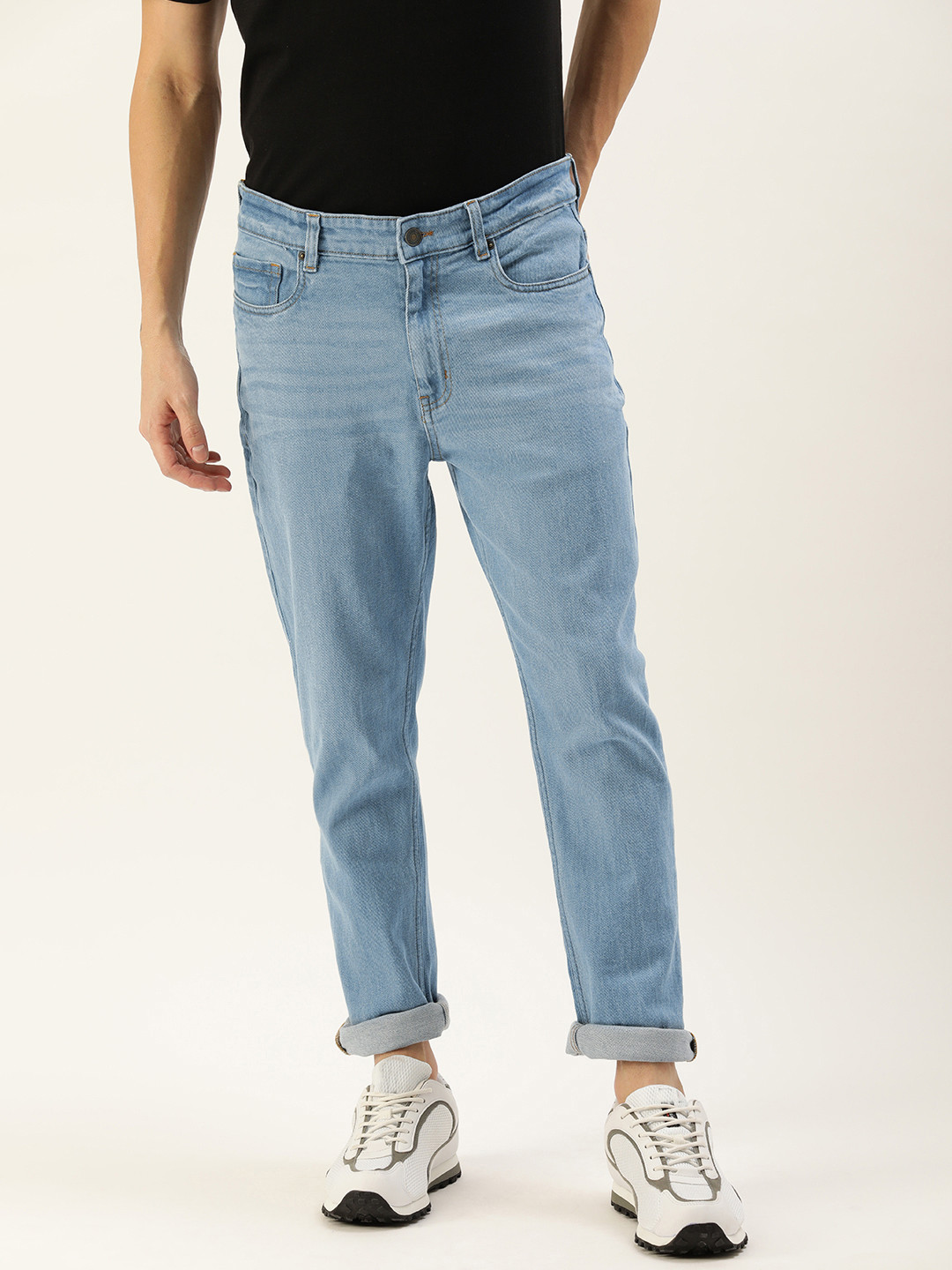 FOREVER 21 Men Heavy Fade Mid-Rise Stretchable Jeans