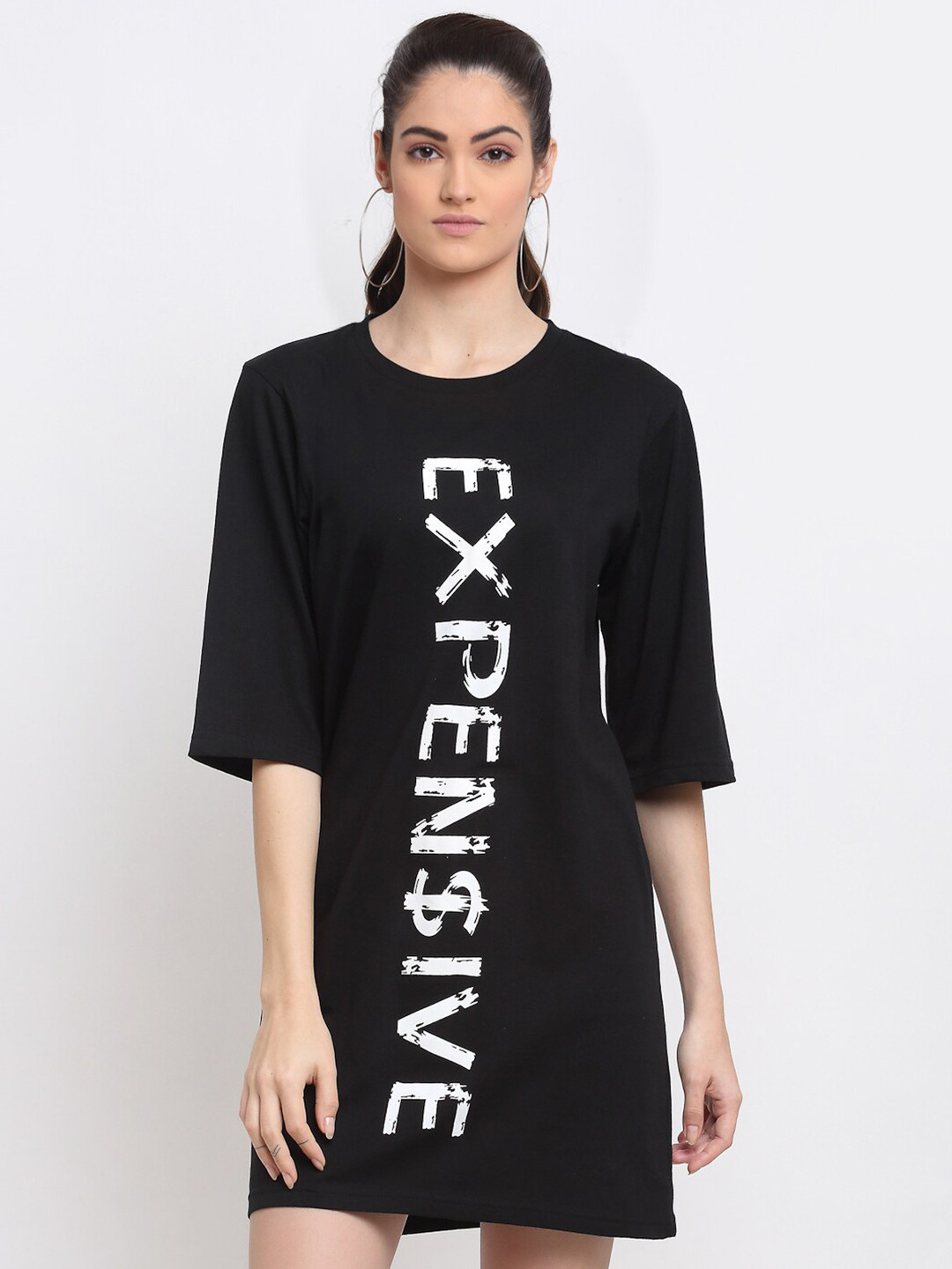 DOOR74 Black T-shirt Dress