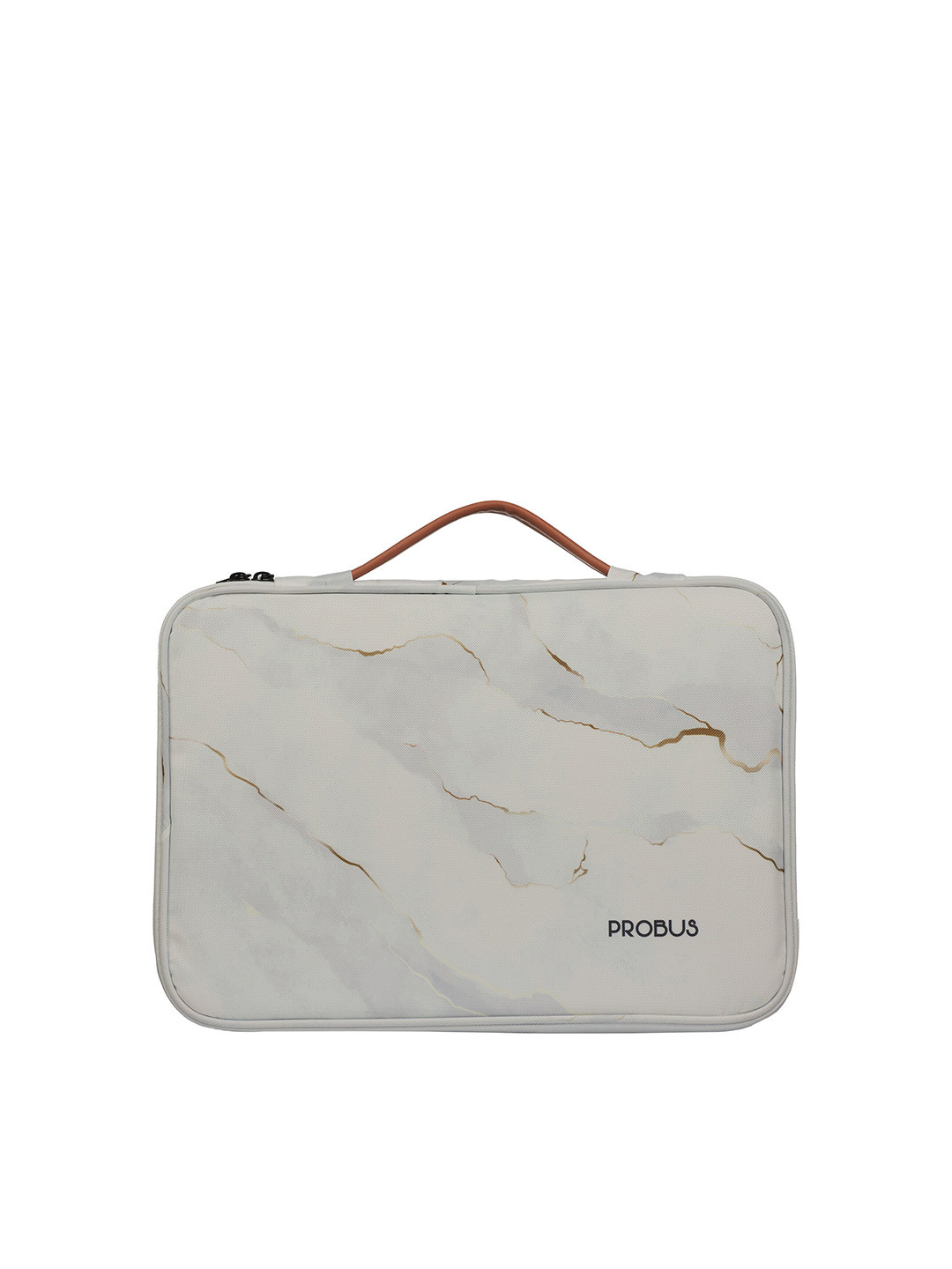 PROBUS Unisex Grey & Gold-Toned Printed Laptop Sleeve