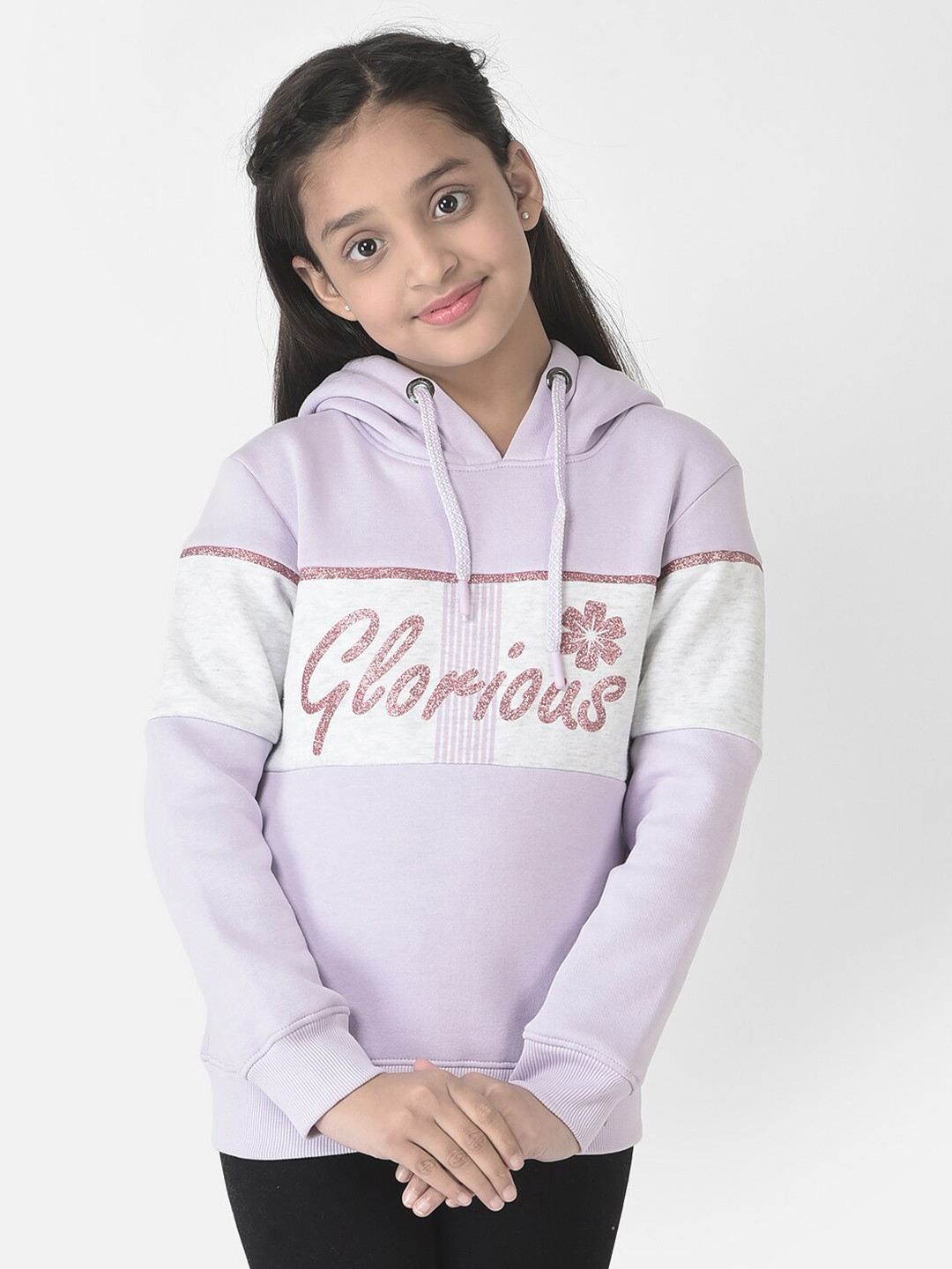 Crimsoune Club Purple Striped Hooded Sweatshirt