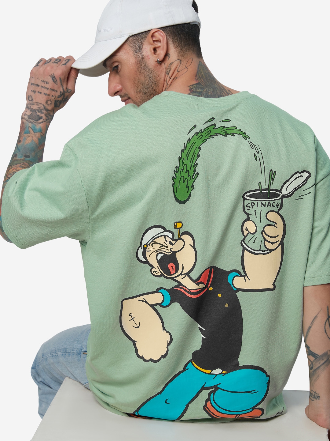 Buy The Souled Store Popeye Spinach Power Oversized T Shirts Tshirts for Men 21432578 Myntra