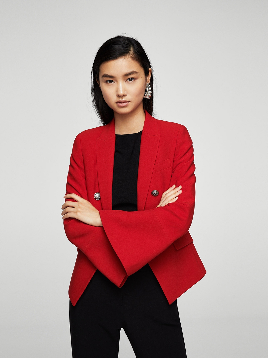 Mango red cheap blazer