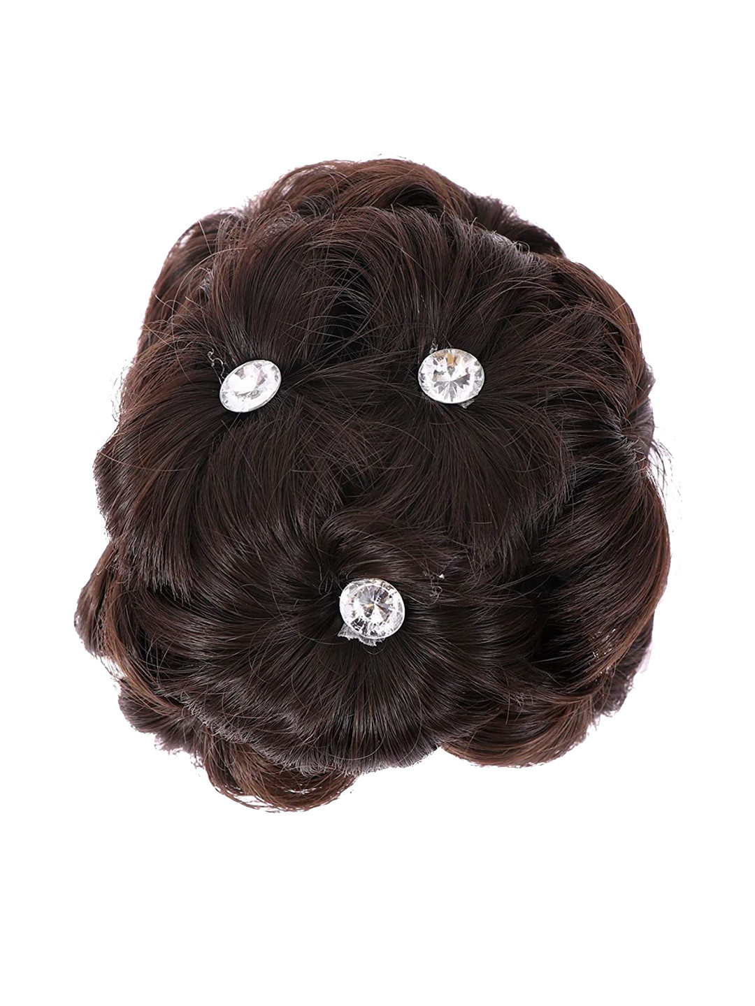 CHANDERKASH Artificial Juda Bun Nug Panja Extension - Natural Brown