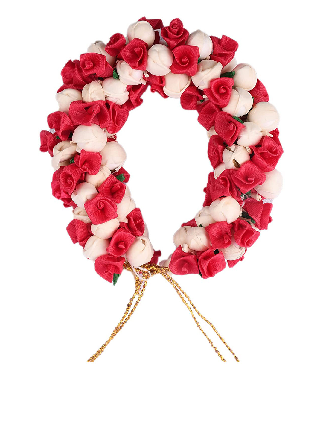 CHANDERKASH Women Pink & White Rose Mogra Flower Gajra