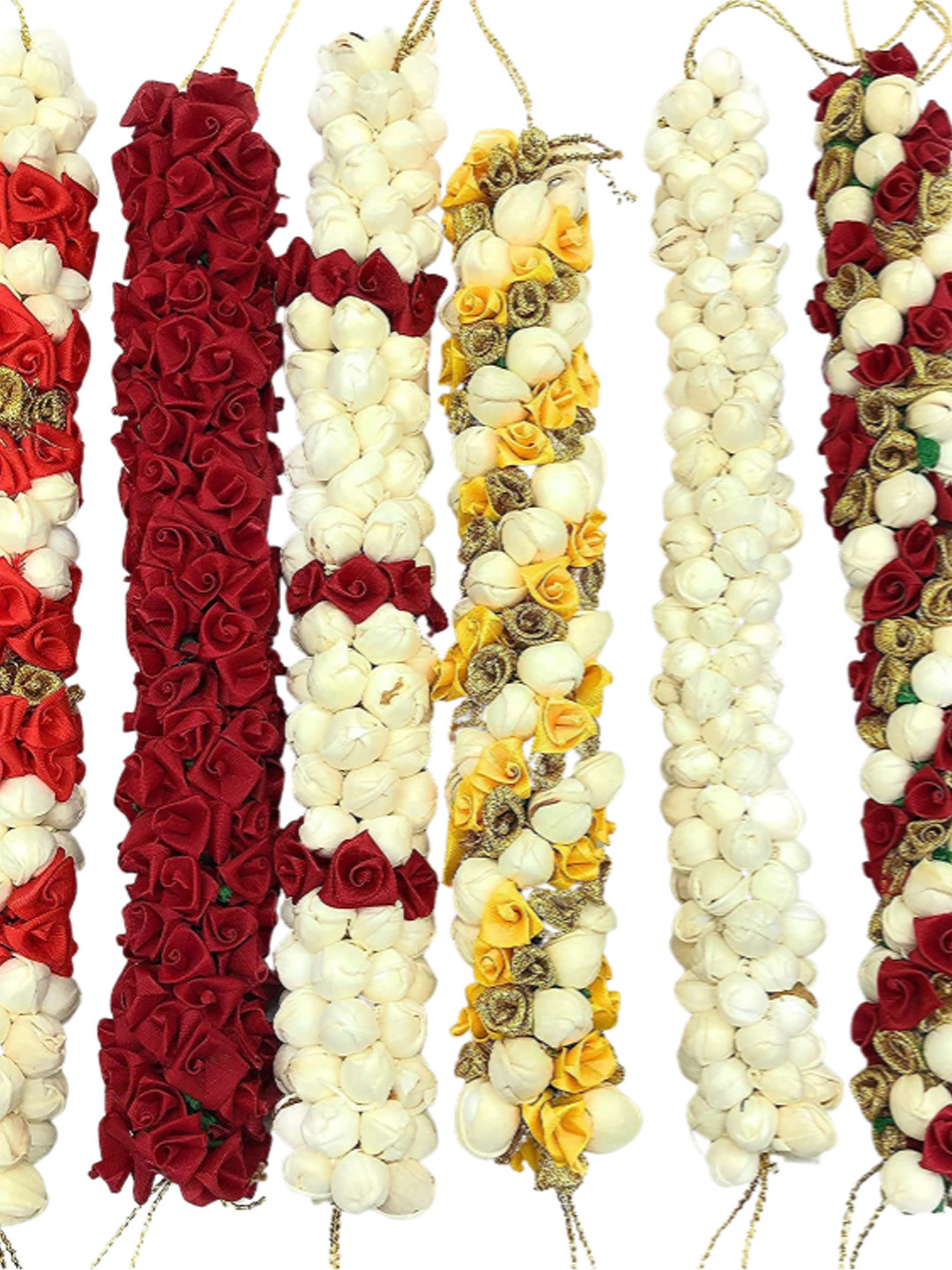 CHANDERKASH Women Pack Of 6 Artificial Mogra Flower Gajras