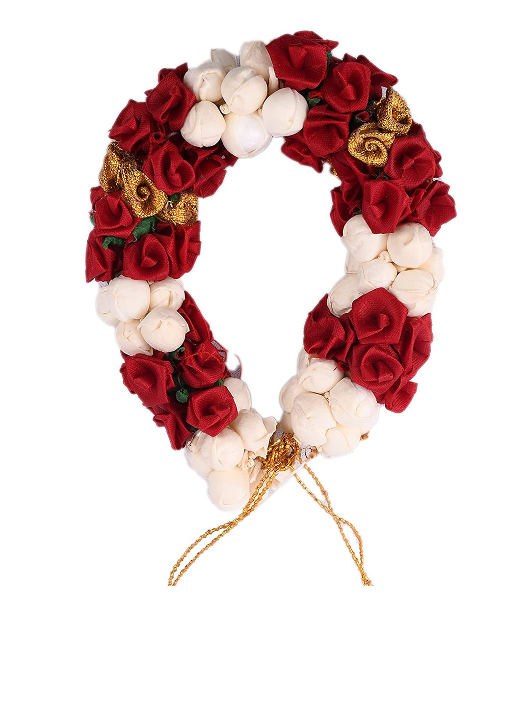 CHANDERKASH Women Maroon & White Mogra Rose Gajra Floral Bun