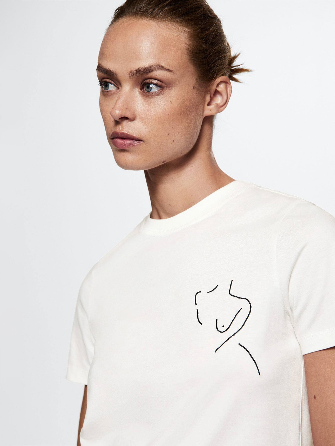 MANGO Solidarity Solid Pure Cotton T-shirt