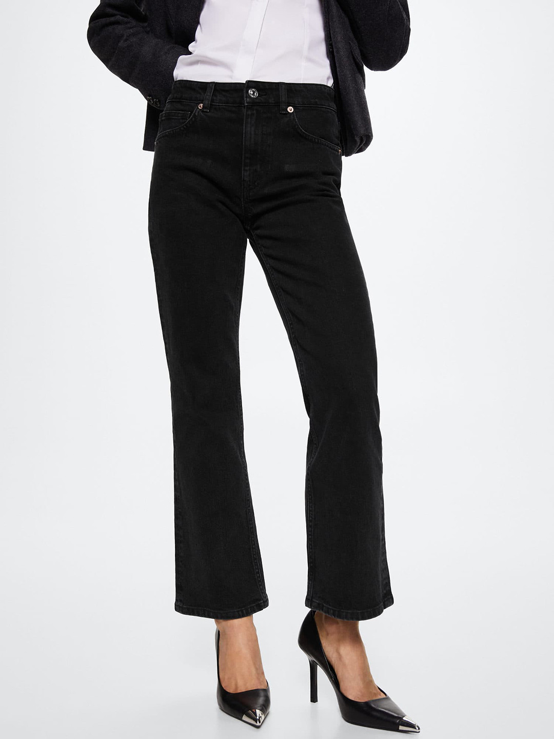 MANGO Women Flared Stretchable Jeans