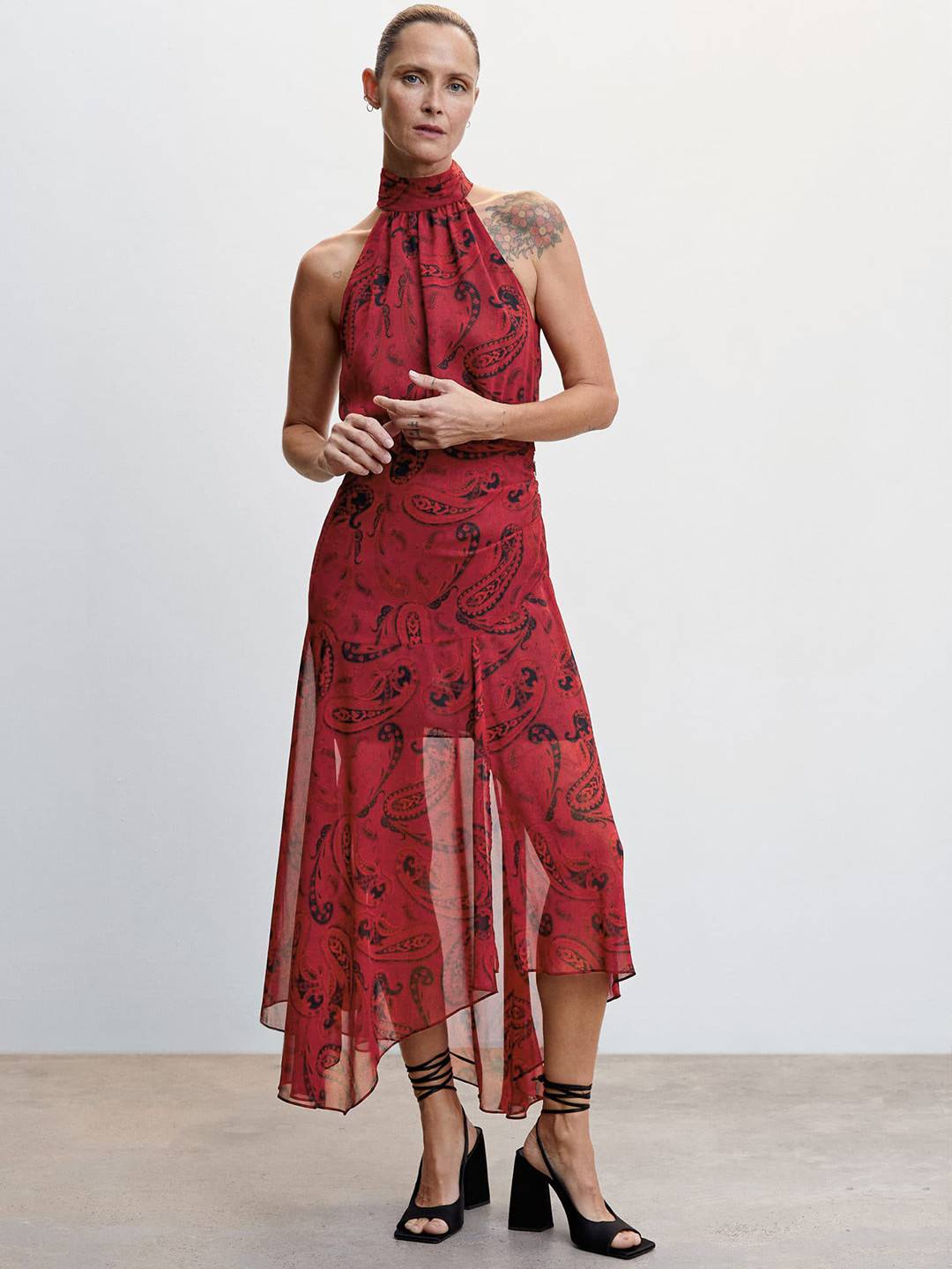 MANGO Ethnic Motifs Maxi Dress
