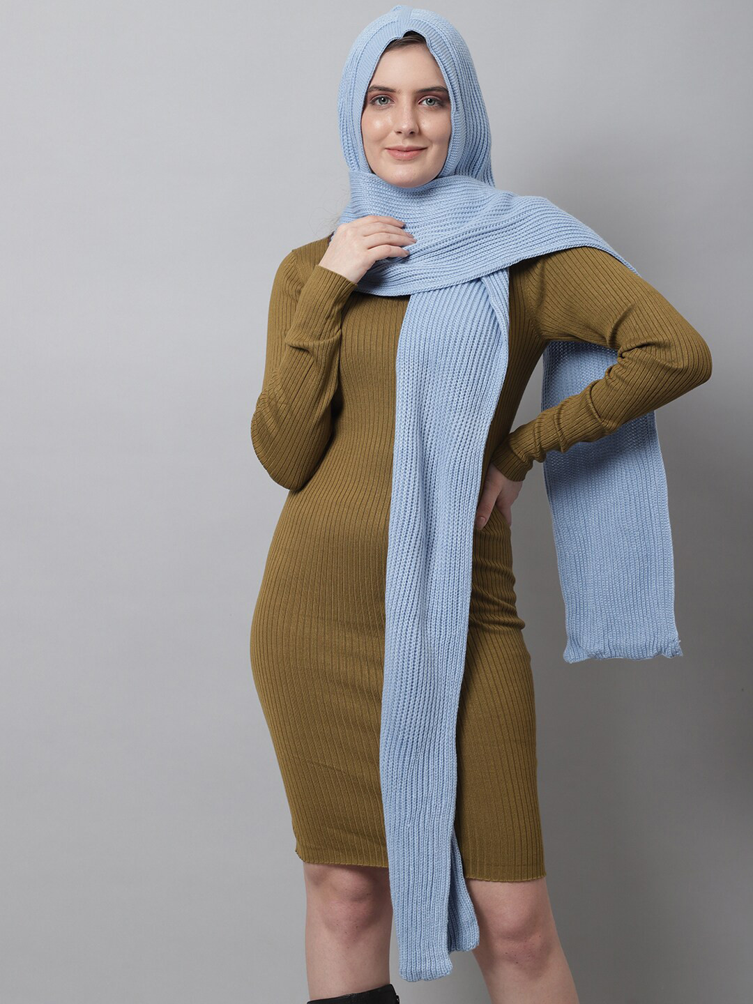 ELLIS Women Self-Design Knitted Acrylic Muffler