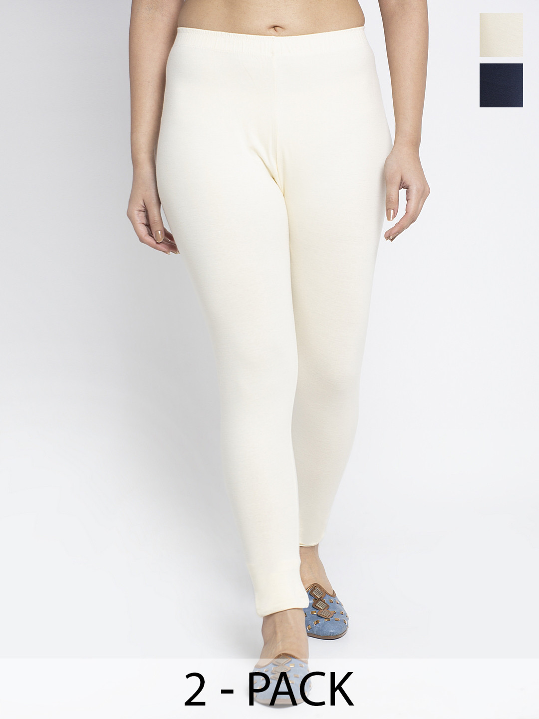 Jinfo Pack of 2 Comfort-Fit Ankle-Length Leggings