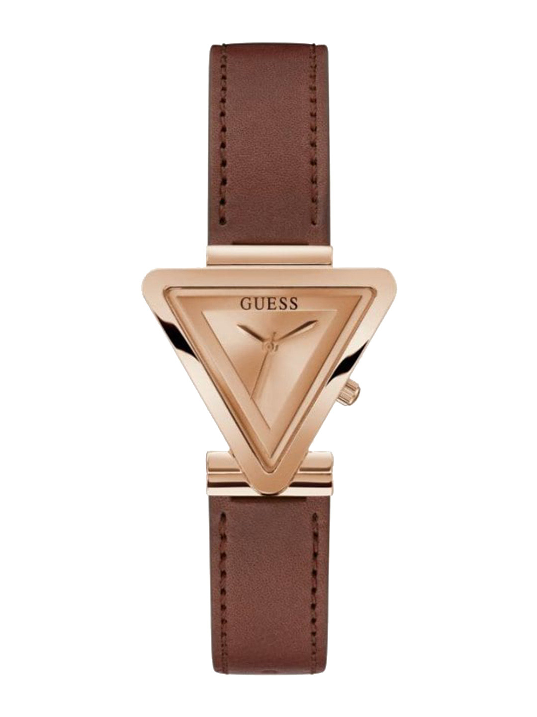GUESS Women Rose Gold-Toned Dial & Brown Straps Analogue Watch GW0548L2