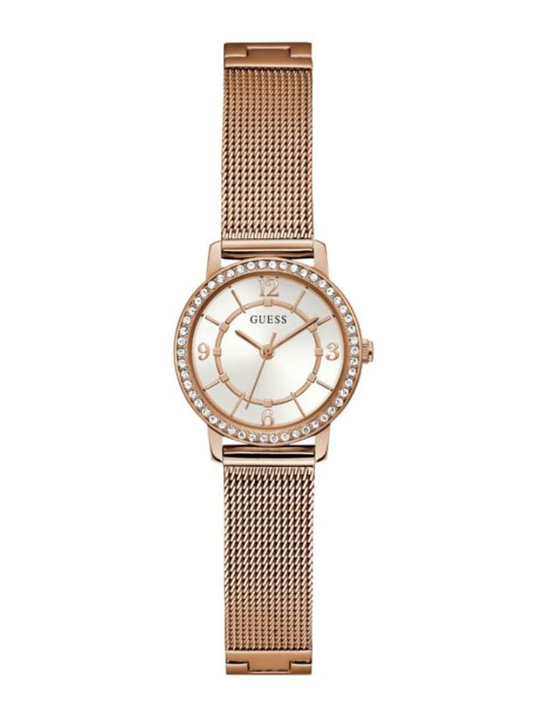 GUESS Women Embellished Dial & Gold Toned Analogue Watch GW0534L3-Rose Gold