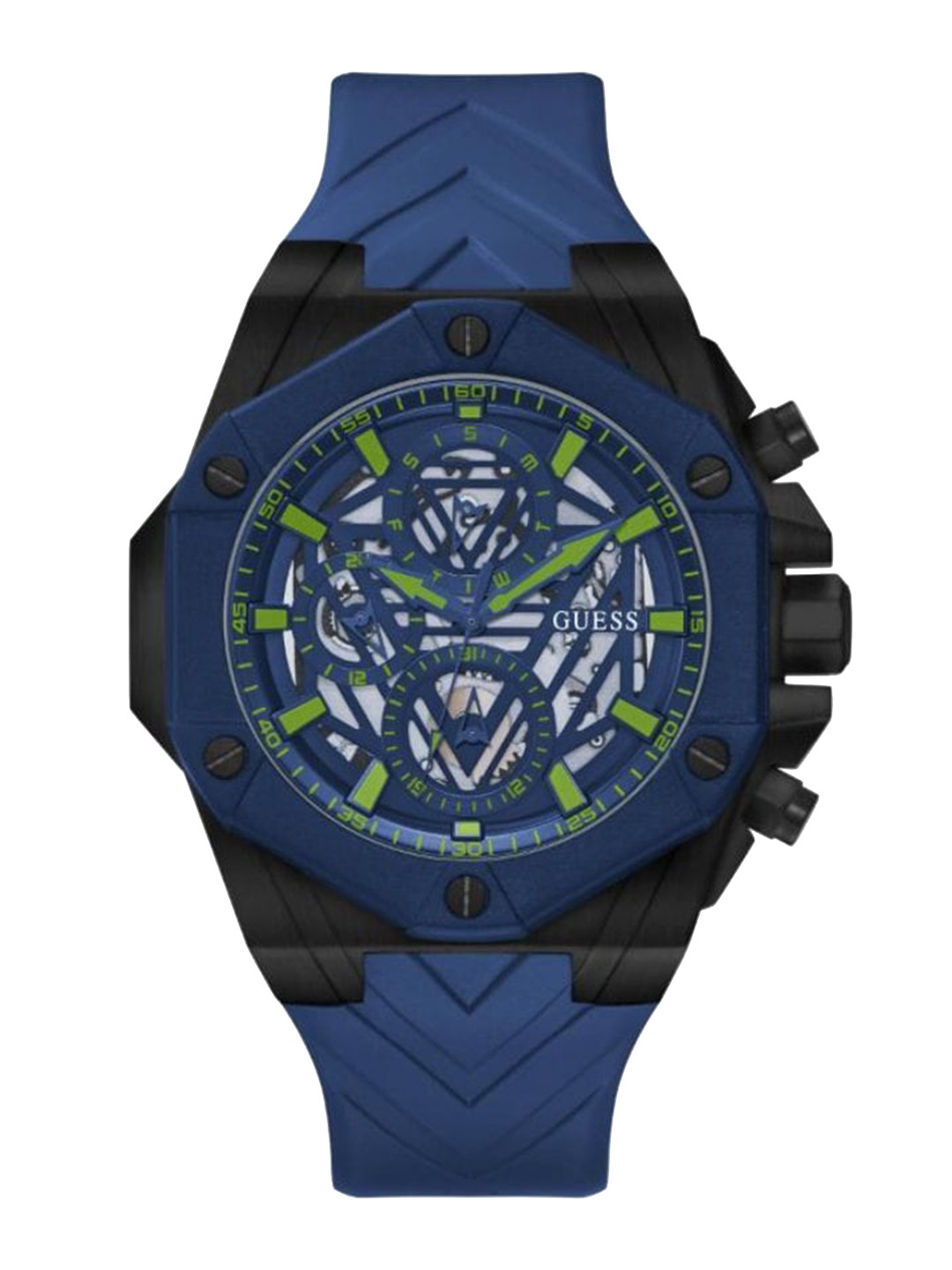 GUESS Women Blue Embellished Dial & Blue Straps Analogue Watch GW0579G3-Blue
