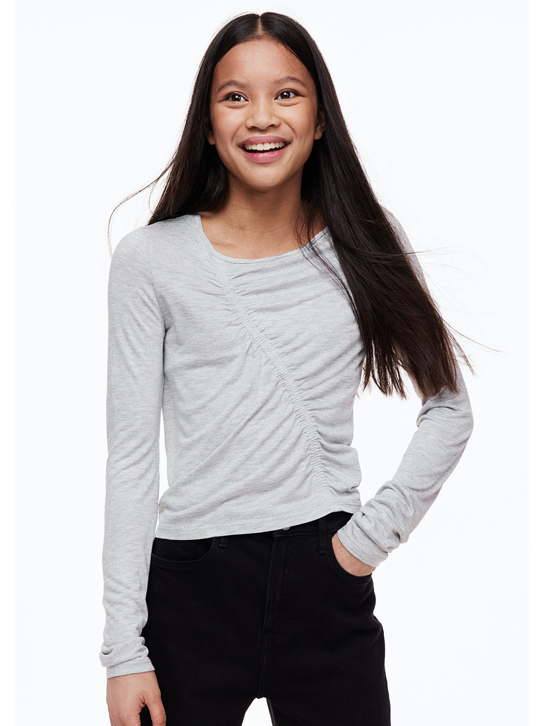H&M Girls Gathered jersey top