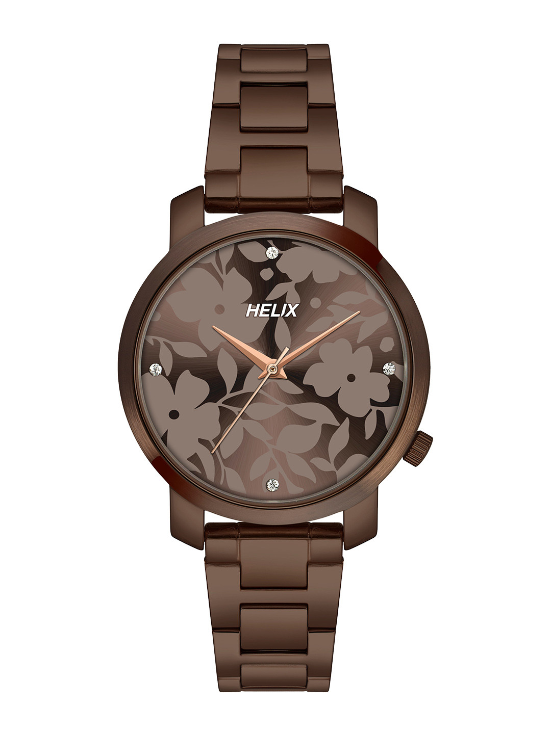 Helix By Timex Brown Round Dial Analog Women's Watch - TW032HL42