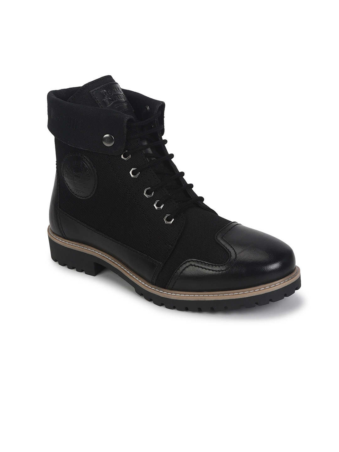 Royal Enfield Men Leather Biker Boots