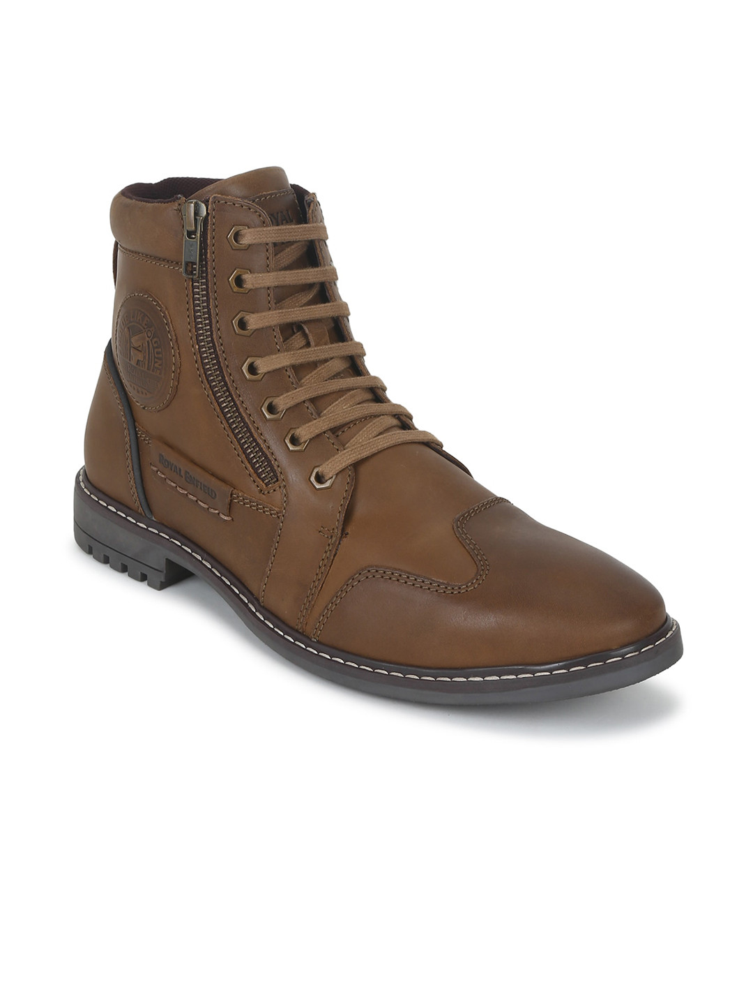 Royal Enfield Men Leather Biker Boots