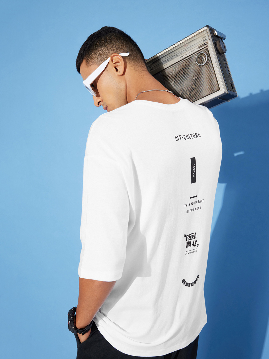 Kook N Keech Snow White Drop-Shoulder Sleeves Pure Cotton The Boxy Printed Oversized T-shirt