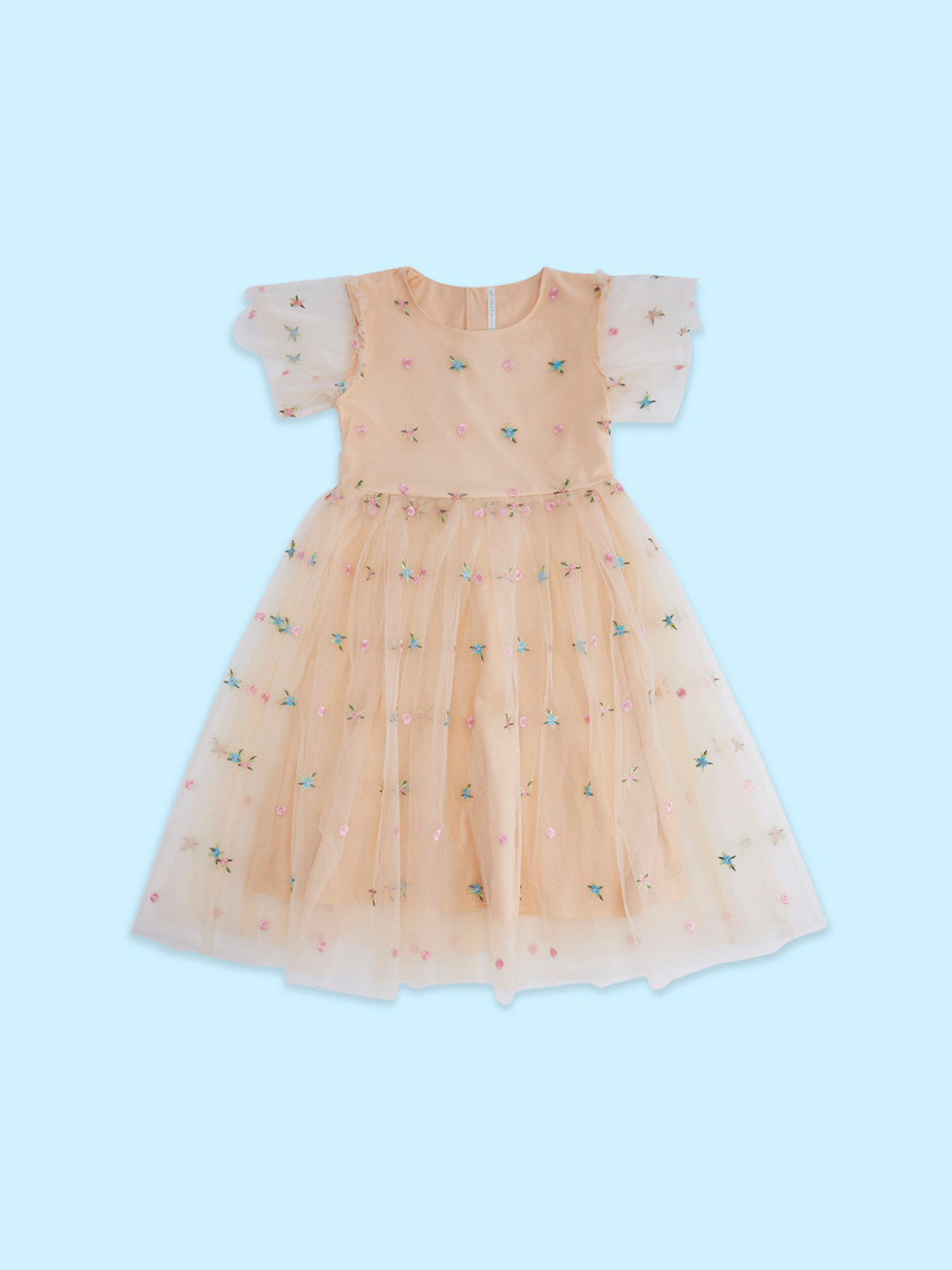 Pantaloons Junior Girls Floral Embroidered Cotton Dress