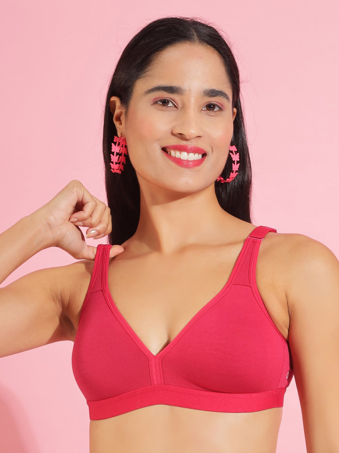 Dollar Missy Pack of 2 Women Combed Cotton Wire-Free Basic Support Bra DES-1001-R3-CER-PO2