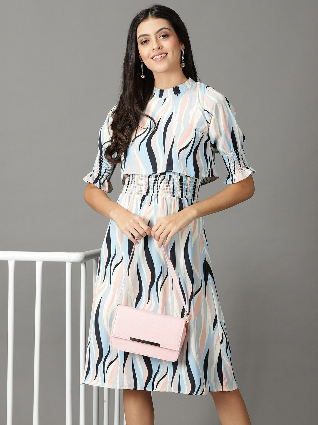 SHOWOFF Chiffon A-Line Midi Dress
