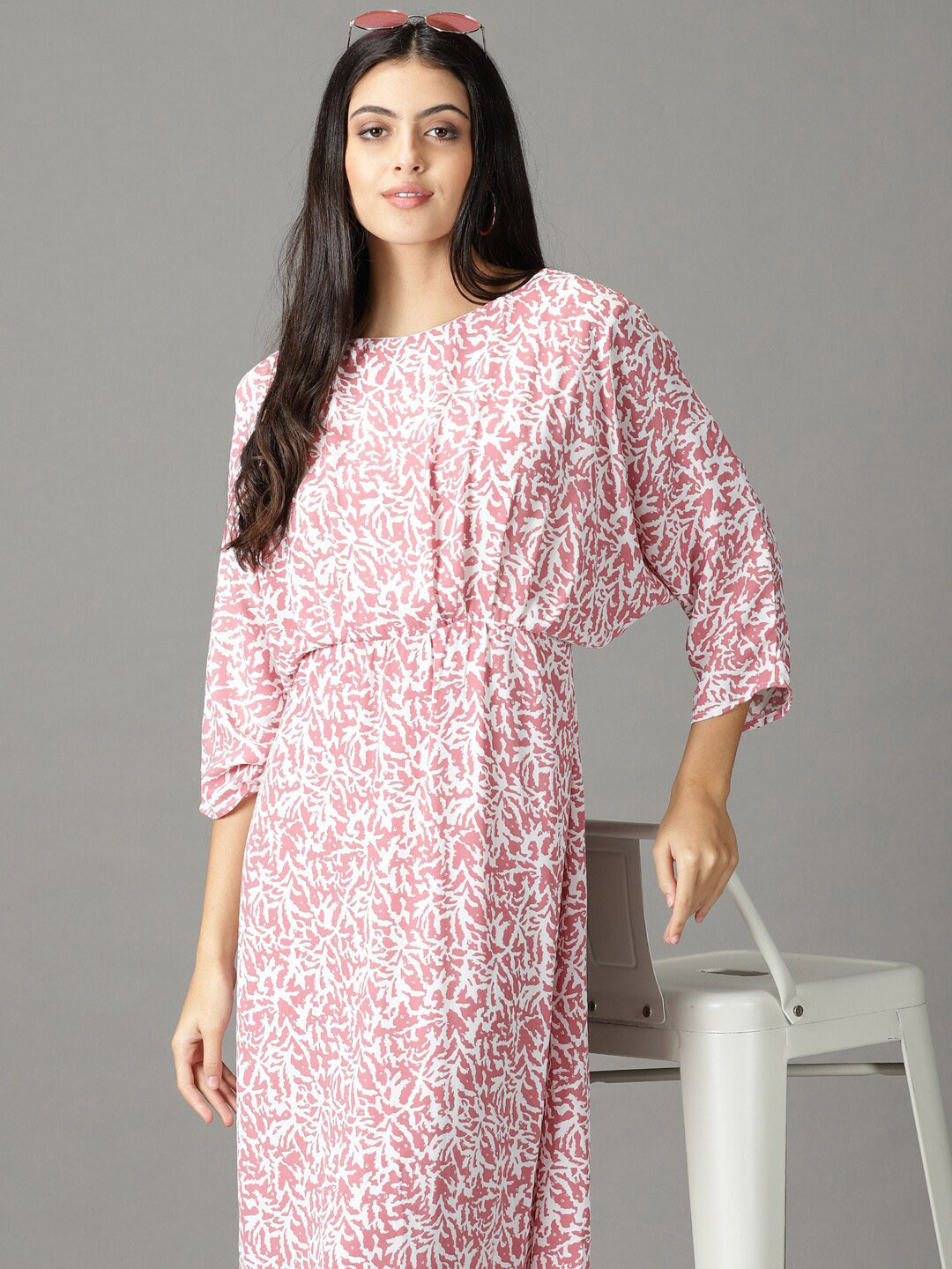 SHOWOFFFF Abstract Printed A-Line Dress